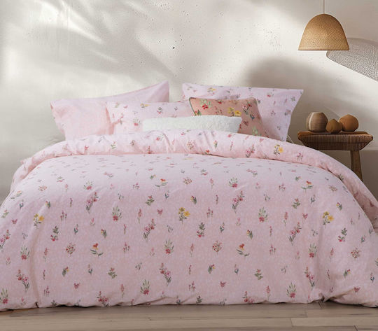 Nef-Nef Homeware Set Cearșafuri Single 170x270cm. Plant Roz 3buc