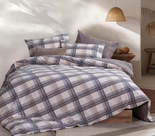 Nef-Nef Homeware Charlie Σετ Σεντόνια Υπέρδιπλα 240x260εκ. Γκρι (4τμχ)