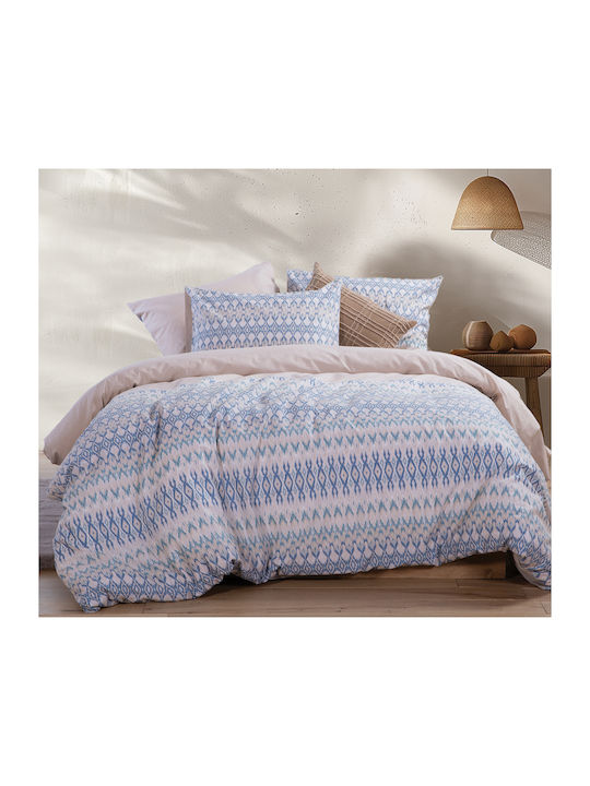 Nef-Nef Homeware Duvet Cover Set Cotton Queen with 2 Pillowcases 240x230 Avion Beige
