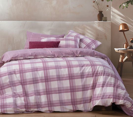 Nef-Nef Homeware Σετ Παπλωματοθήκη Βαμβακερή Μονή με Μαξιλαροθήκη 160x230cm Charlie Rose