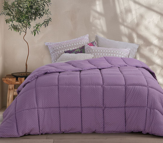 Nef-Nef Homeware Пухено Единично с Пълнеж Hollowfiber 160x220бр Colorfull Лилав 330 г/м²Gsm