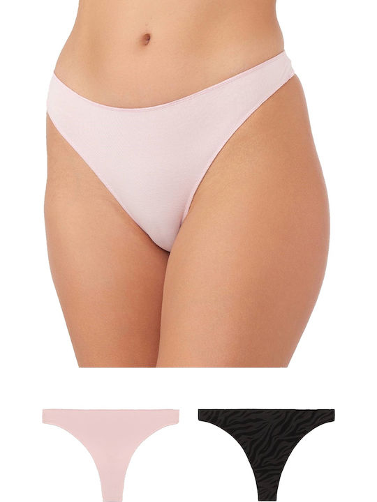 Minerva Fimelle Damen Zeichenfolge 2Pack Pink-a...