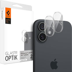 Spigen Glass tR Optik Protecție Cameră Tempered Glass Transparent pentru Apple iPhone 16, iPhone 16 Plus