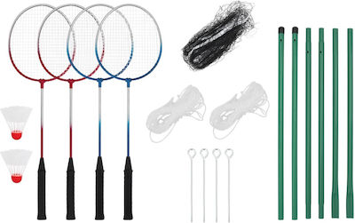 Set Badminton 4 Rachete Plasă 620x151 cm 4016331 Multicolor