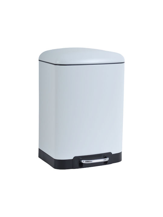 Ankor Waste Bin Waste Metallic with Pedal White 12lt 1pcs