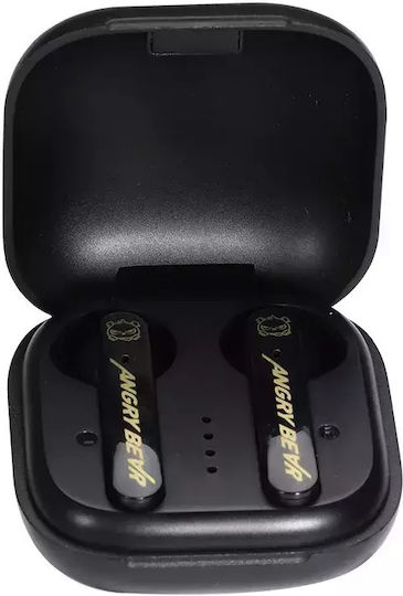 Nubi T9 Angry Bear Earbud Bluetooth Handsfree Ακουστικά με Θήκη Φόρτισης Μαύρα
