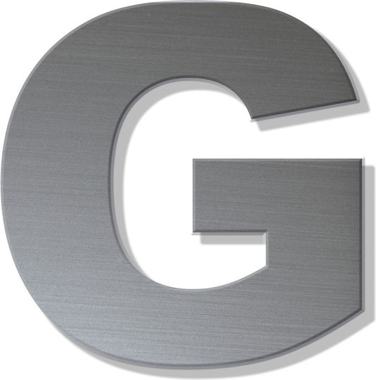 House Letter Sticker ''g'' 80 X 64 Mm Matte Inox Plastic Darvin