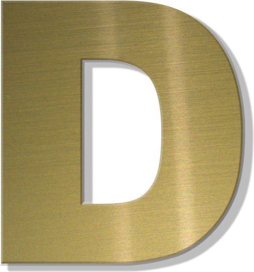 House Letter Sticker ''d'' 80 X 64 Mm Gold Matte Plastic Darvin