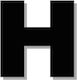House Letter Sticker ''h'' 80 X 64 Mm Black Mat...
