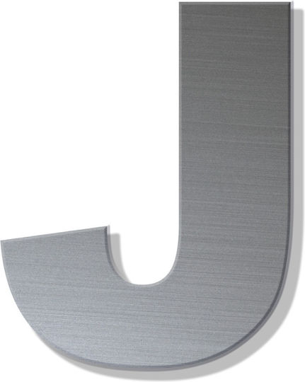 Γράμμα Κατοικιών Αυτοκόλλητο ''j'' 80 X 64 Mm Inox Ματ Πλαστικό Darvin