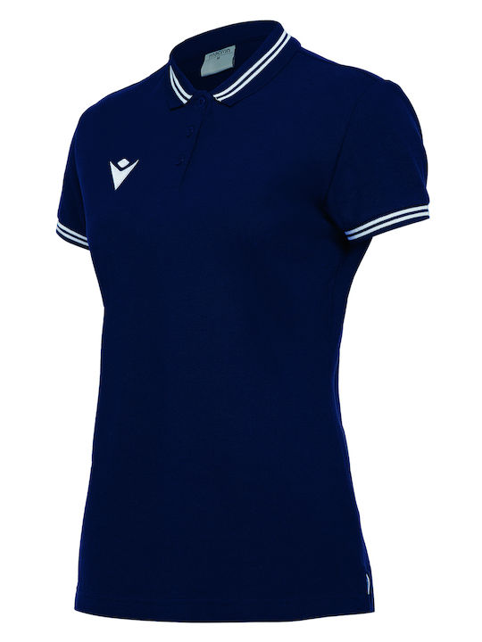 Damen Sportlich Polo Bluse Gestreift Navy/White