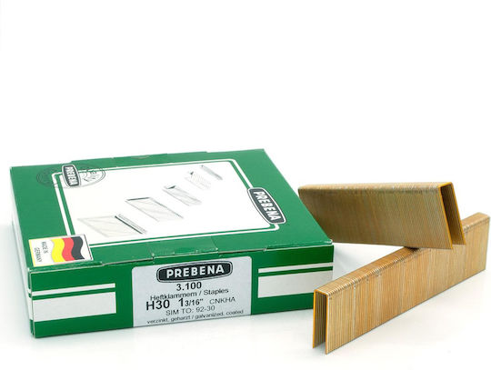 Heftklammern Typ H 30mm verzinkt Prebena H30cnkha 1 Box 3100 Stück