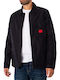 Emmond Long Sleeve Overshirt In Wide Line Black
