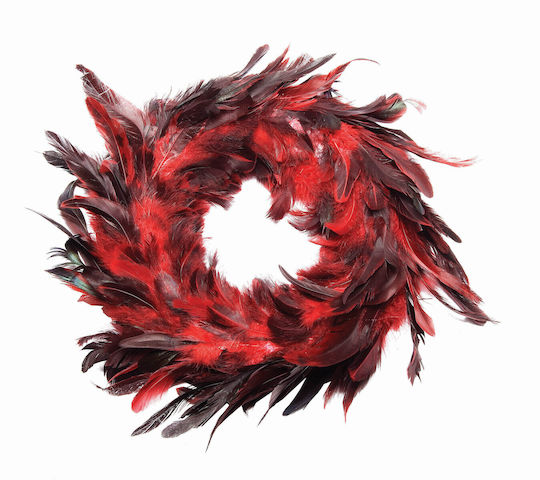 Kokoracostume Weihnachtskranz Rote Federn 40cm