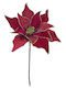 Bordeaux Glitter Poinsettia Pick 25x35cm