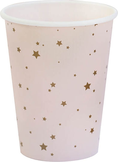 Rose Gold Star Paper Cups, Pack of 8