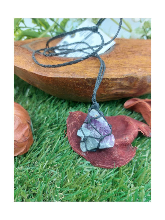 Macrame Necklace with Raw Fluorite