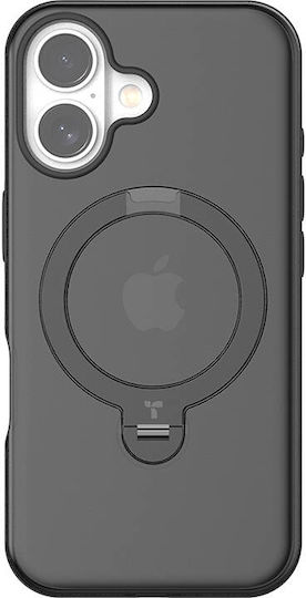 Torras Ostand Back Cover Silicon Negru (iPhone 16)