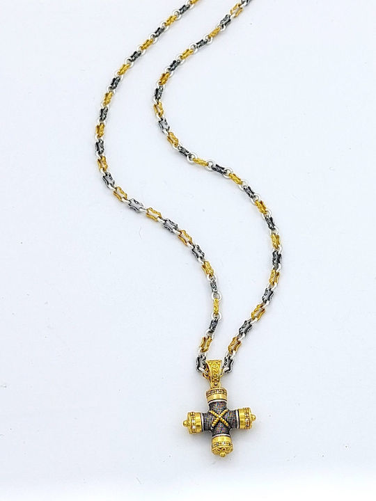 Dimitrios Exclusive Damen Kreuz aus Vergoldetem Silber mit Kette