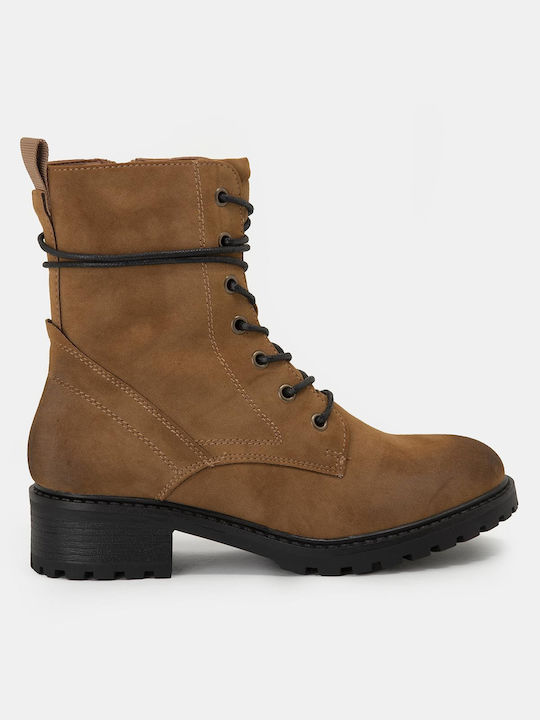 Bozikis Wildleder Stiefeletten Damen Braun