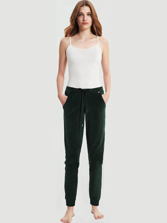 Vamp Winter Samt Damen Pyjama-Hose Black
