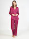 Harmony Winter Damen Pyjama-Set Satin,σατεν Orchid