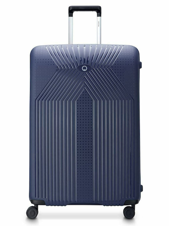 Delsey Ordener Large Hard Blue Suitcase With 4 ...