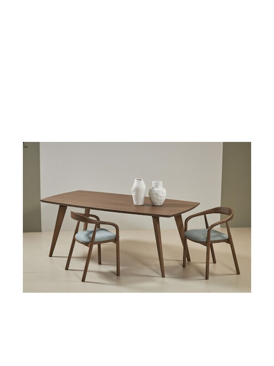 Riva Table Dining Room Wooden with Metal Frame Oak 180x43x76cm