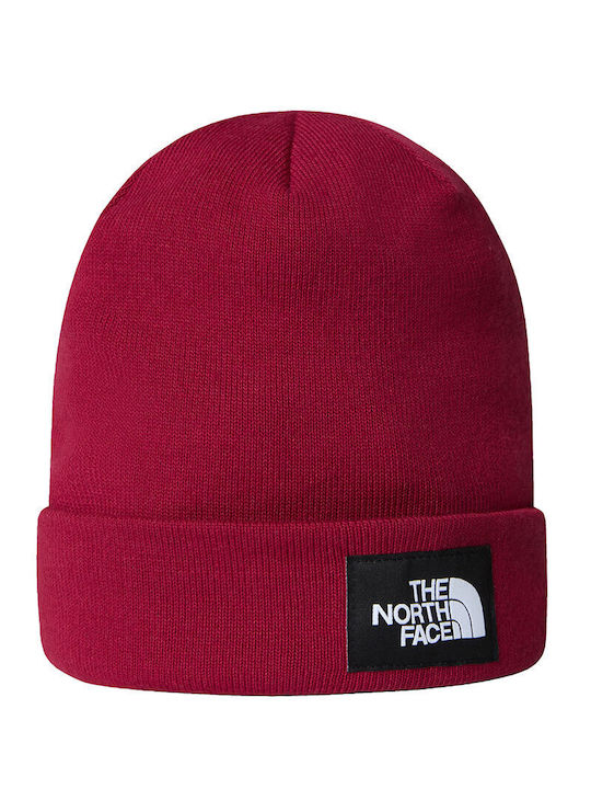 Dock Worker Recycled Beanie Unisex Beanie Knitted in Burgundy color