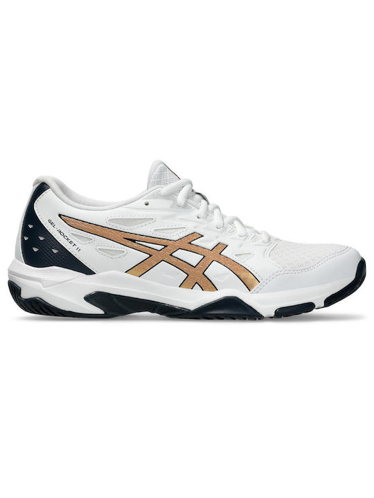 ASICS Gel-rocket 11 Γυναικεία Αθλητικά Παπούτσια Βόλεϊ Wht / Gld