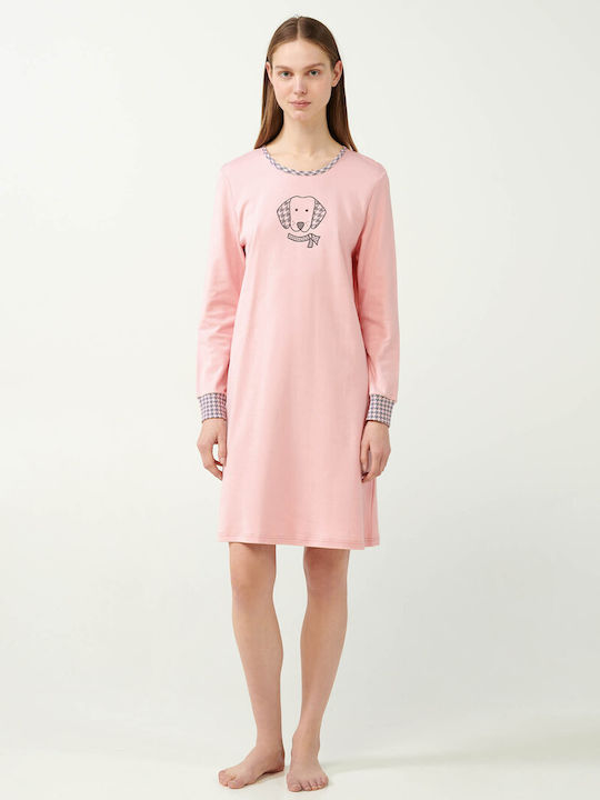 Vamp Nightgown Relaxed Fit Pink Peach