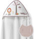 Interbaby Geschenkset für Babys Cape & Lätzchen - Weiß – Dunkelrosa