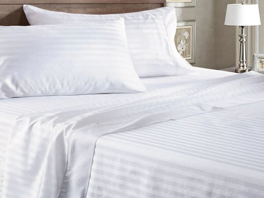 Hotel Sheet Fitted White Semi-Double 180x200cm 1pcs
