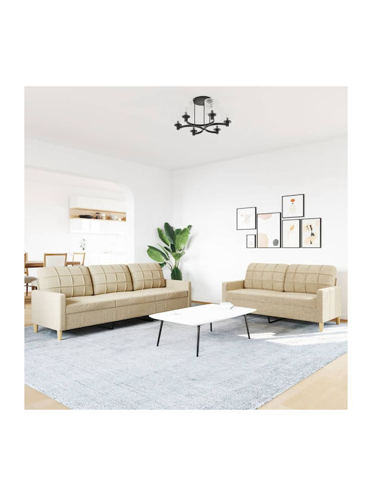Set Mobilier de Living Vidaxl 2 Piese Crem Mate...