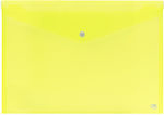 Data King Transparent Button Folder A4 12pcs Pastel Yellow