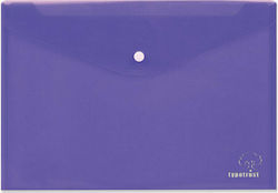 Typotrust Folder Transparent with Button for Paper A4 Purple