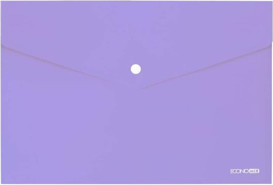Optima Transparent File Folder with Button for A4 Paper Purple