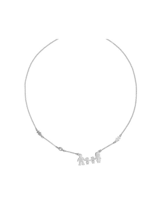 Excite-Fashion Necklace Family from Silver with Zircon