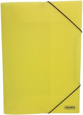 Colorfix Folder Prespan Transparent with Rubber Band and Ears for Paper A4 Yellow