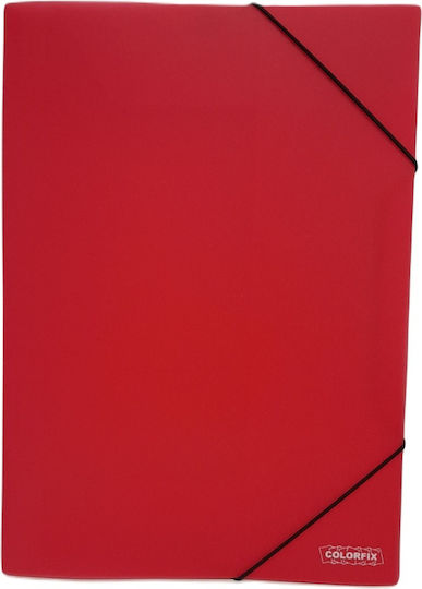 Colorfix Φάκελος Πρεσπάν Διαφανής με Λάστιχο και Αυτιά για Χαρτί A4 Κόκκινος