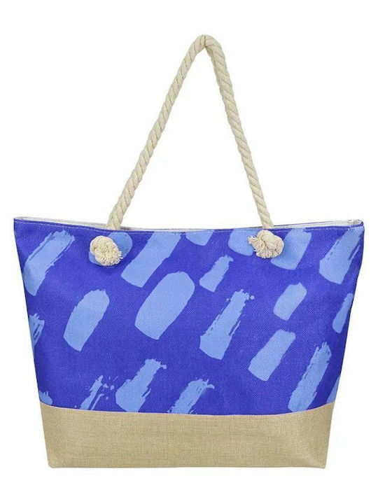 Stamion Fabric Beach Bag Blue