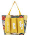 Lalos Fabric Beach Bag Yellow