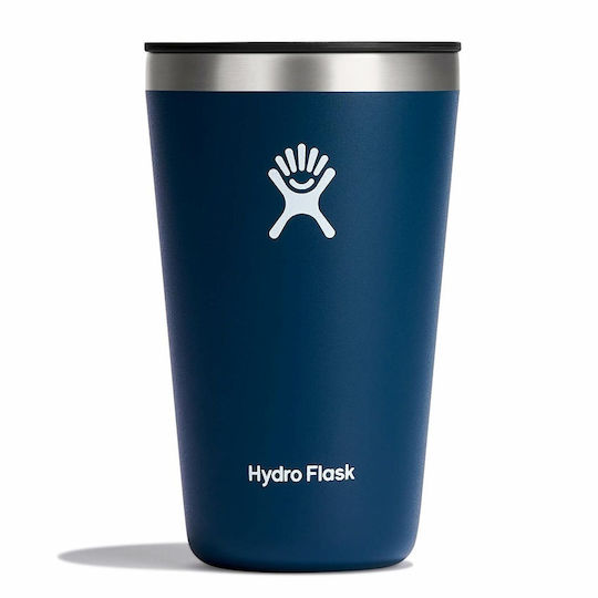 Hydro Flask All Around Tumbler Чаша Термос Неръждаема Стомана 473мл Индиго с Сламка