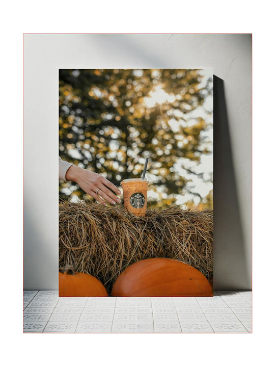 Gemälde Herbst Kaffee Kürbisse 80x120