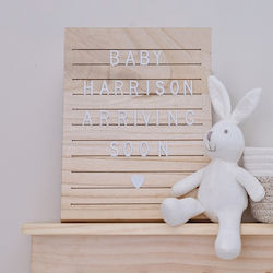Letter Board Ξύλινο Λευκά Γράμματα