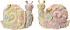 Polyresin Snail with Flowers 13x8x11cm Pink