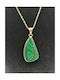 Silver-Plated Malachite Cabochon Cut Necklace