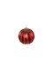 Glass Ball Red/Gold Stripes D8cm