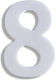 House Number Sticker ''No8'' 73 X 50 Mm White M...