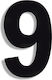 House Number Sticker ''No9'' 73 X 50 Mm Black M...